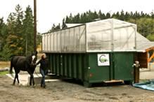 manure composting operation on horse farm