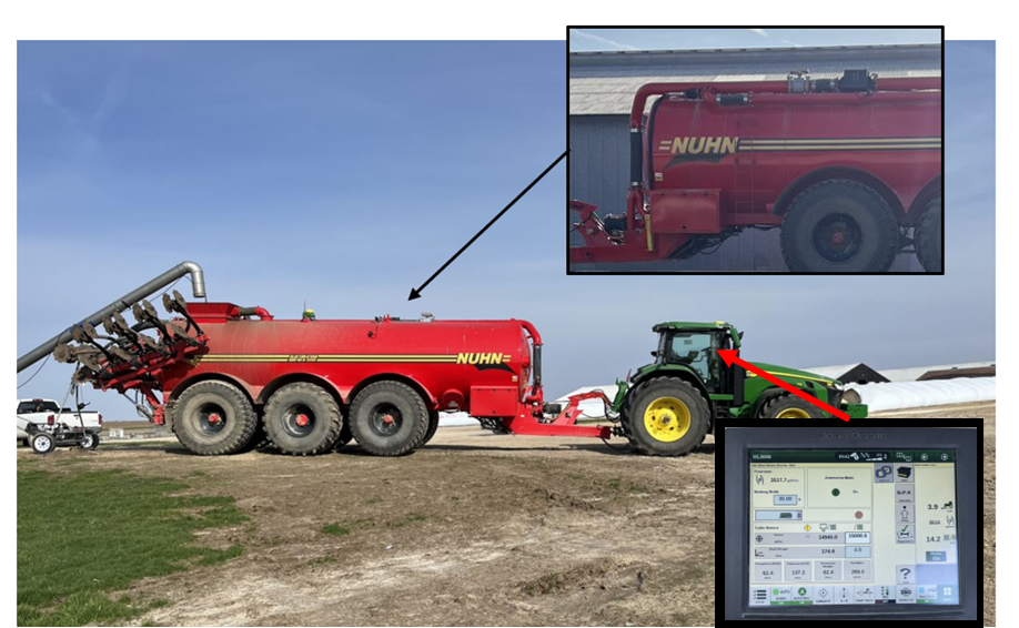 Figure 1: Manure tanker setup for sensor trials.
